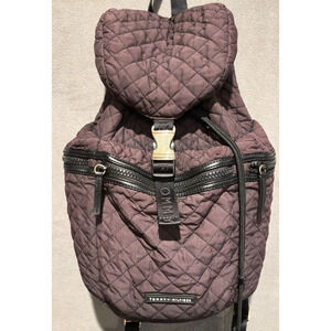 Tommy Hilfiger Women’s Nylon Patch Quilt Multi Pocket Large Black Backpack